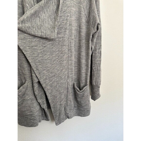 Athleta Women's Pranayama Cardigan Waterfall Modal Blend Gray Sz Medium Stretch - Picture 4 of 9